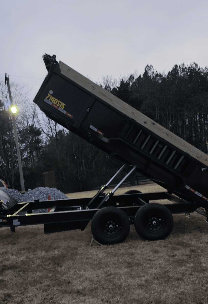 Dump trailer hydraulic lift system
